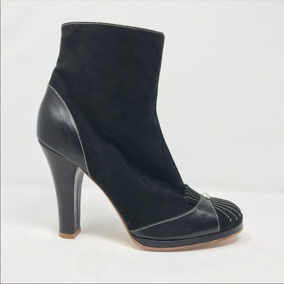 Marc Jacobs Black Toe Cap Ankle Boots Italy sz 9 - Picture 4 of 5